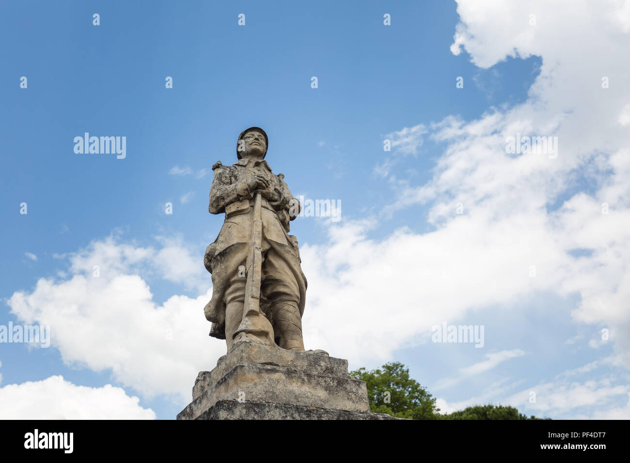 A memorial statue for WWI in Gordes, Provence, France Stock Photo