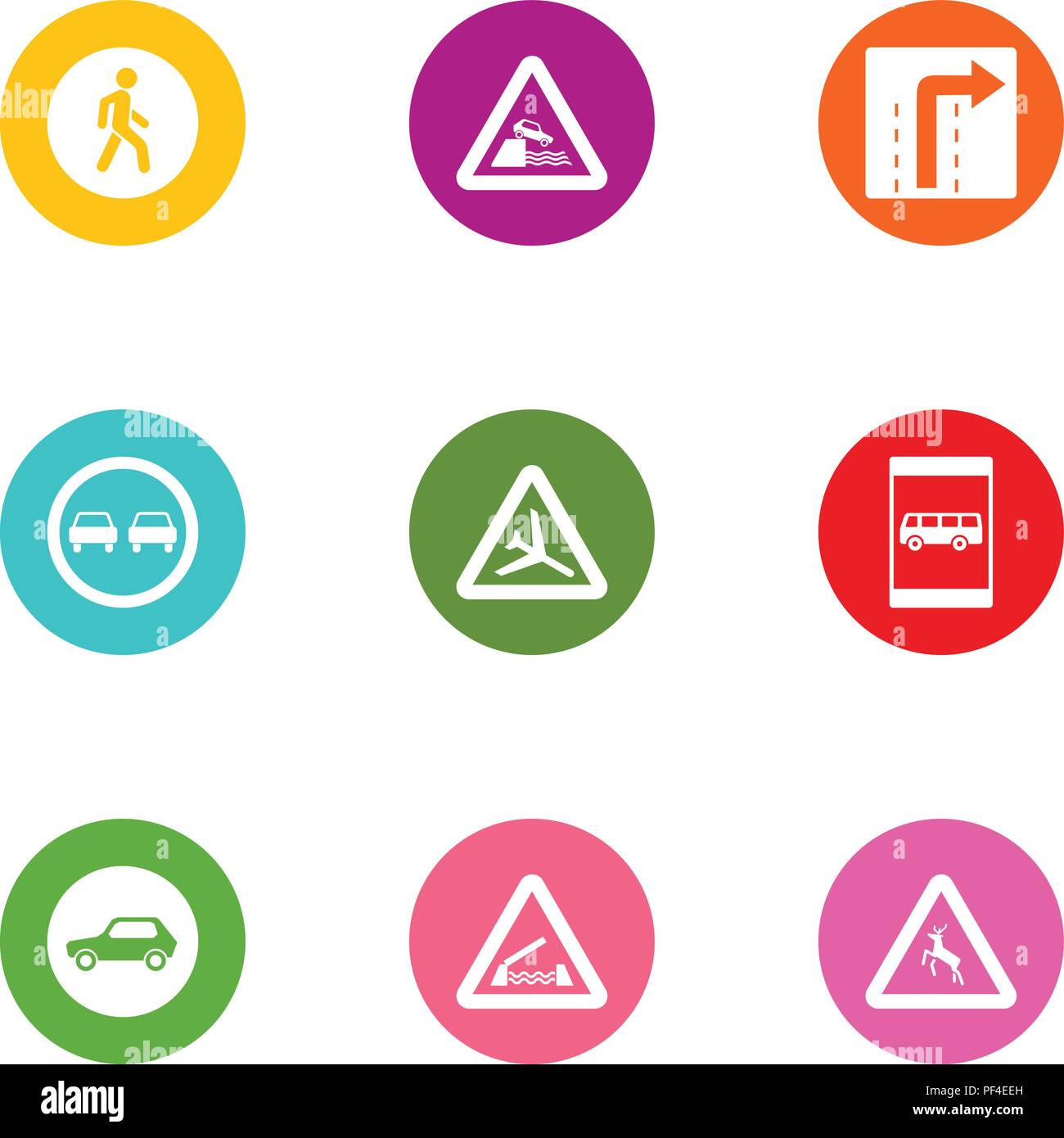 Digit icons set, flat style Stock Vector Image & Art - Alamy