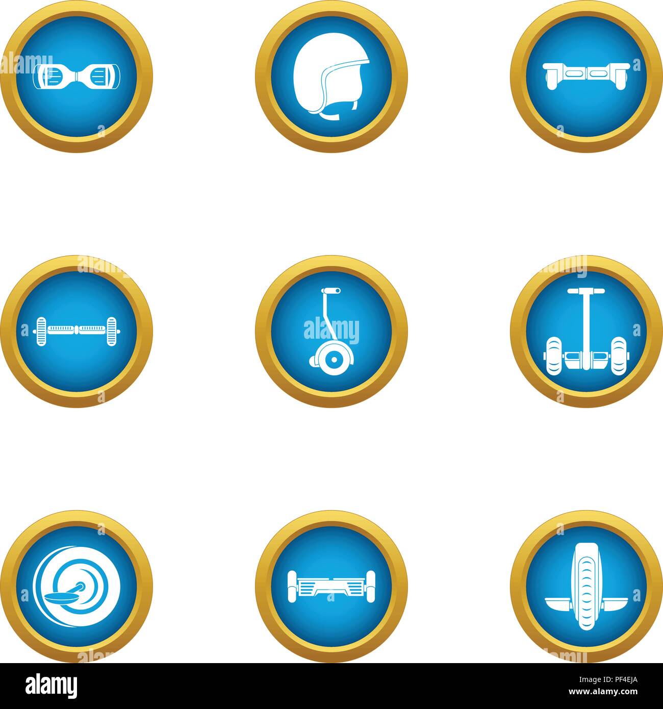 Two wheeled transport icons set, flat style Stock Vector Image & Art ...