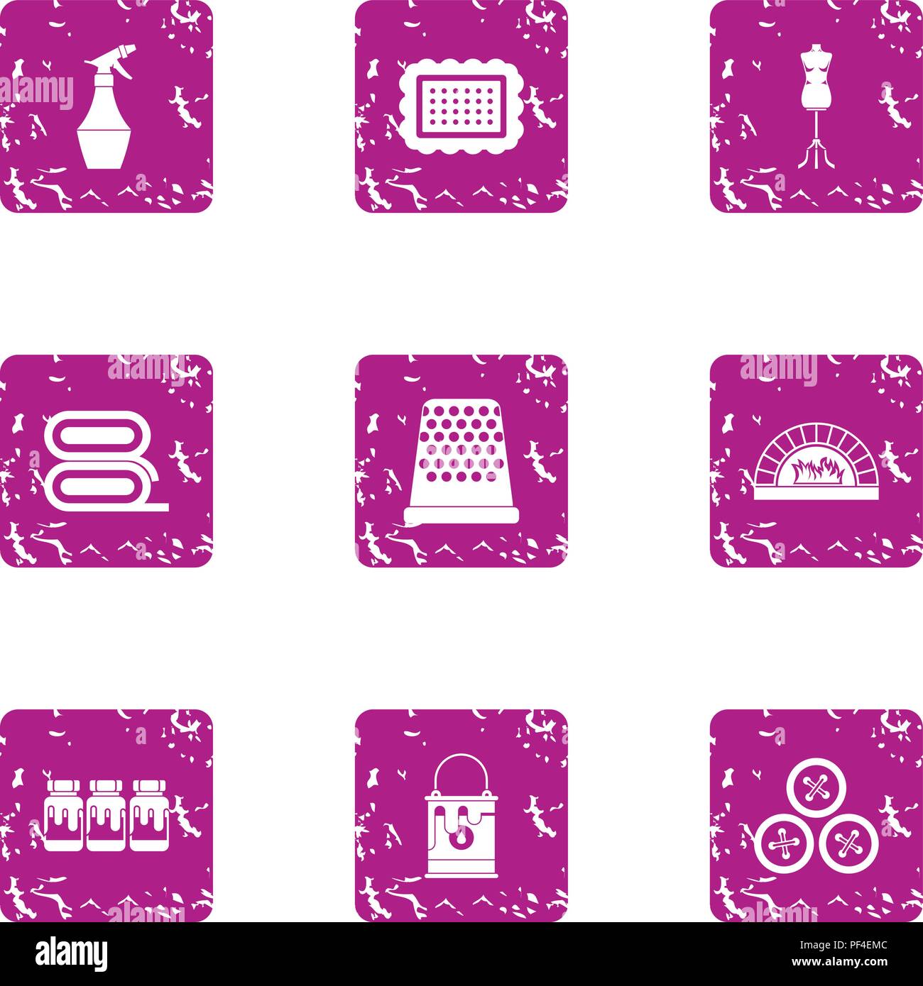 Stitch icons set, grunge style Stock Vector Image & Art - Alamy