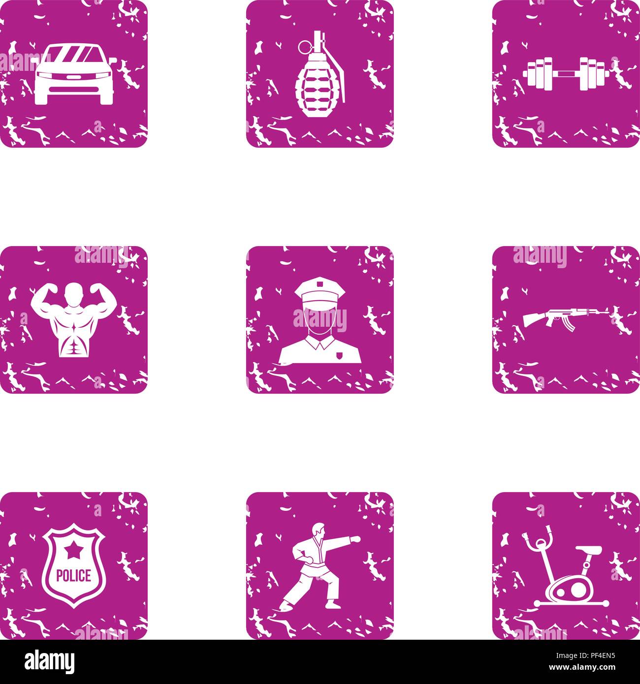 Men day icons set, grunge style Stock Vector