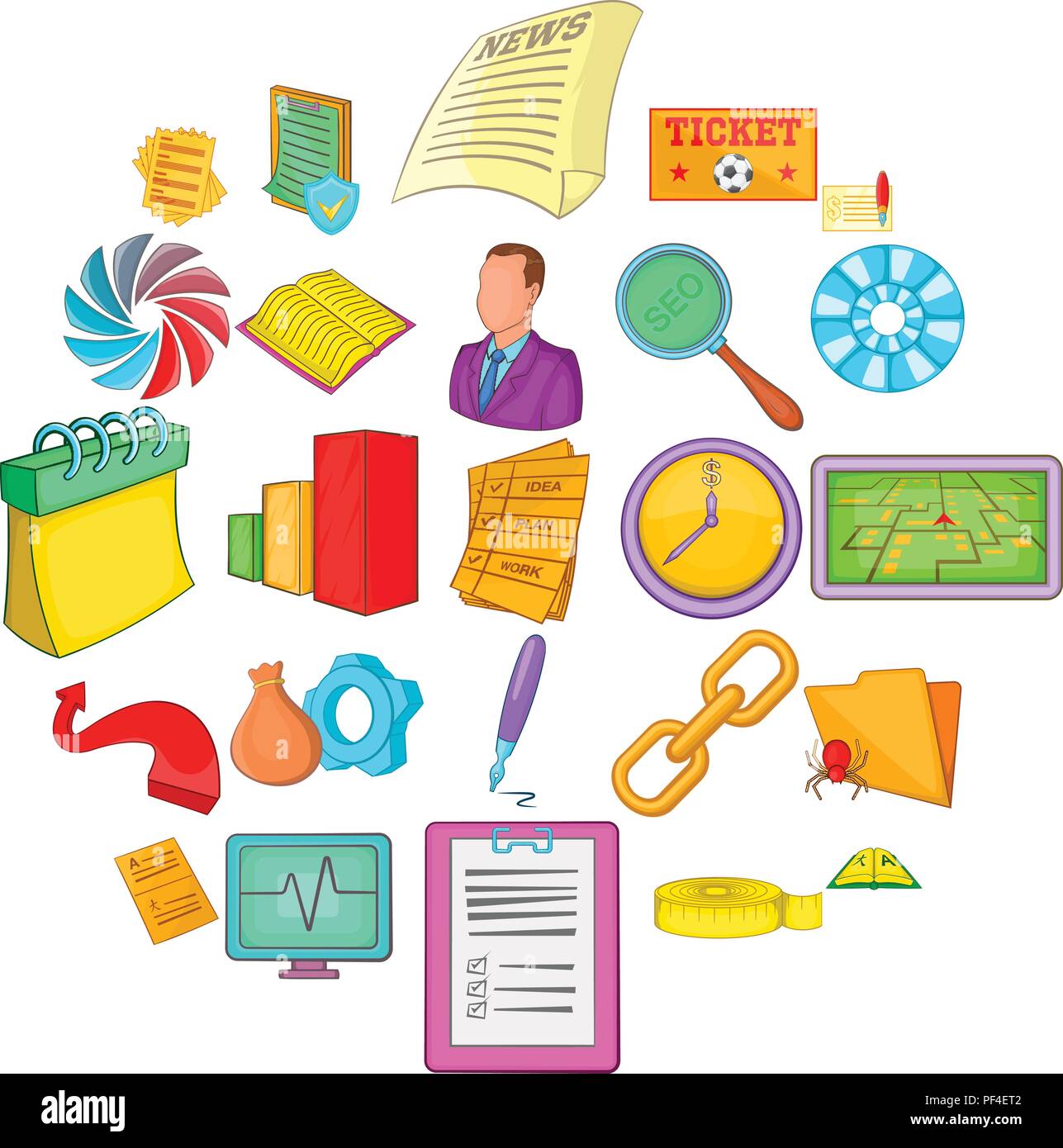 Chart icons set, cartoon style Stock Vector Image & Art - Alamy