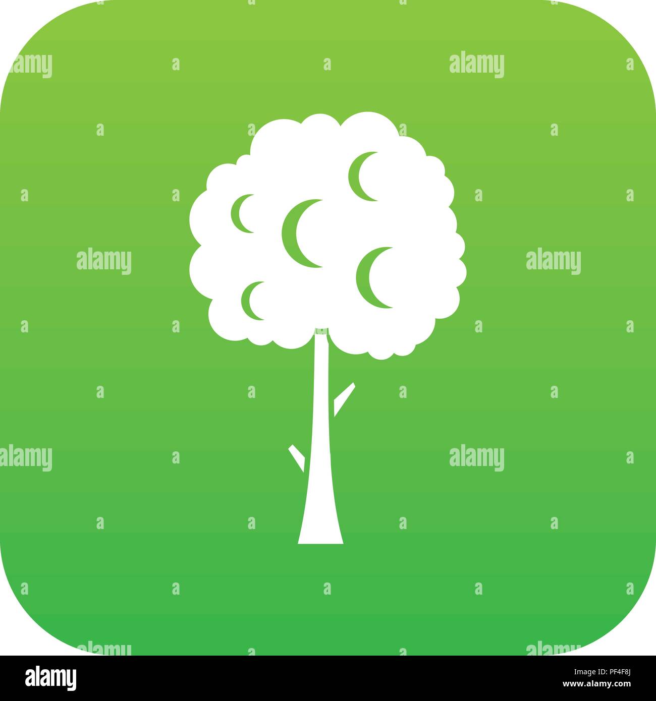 Tree with spherical crown icon digital green Stock Vector Image & Art ...