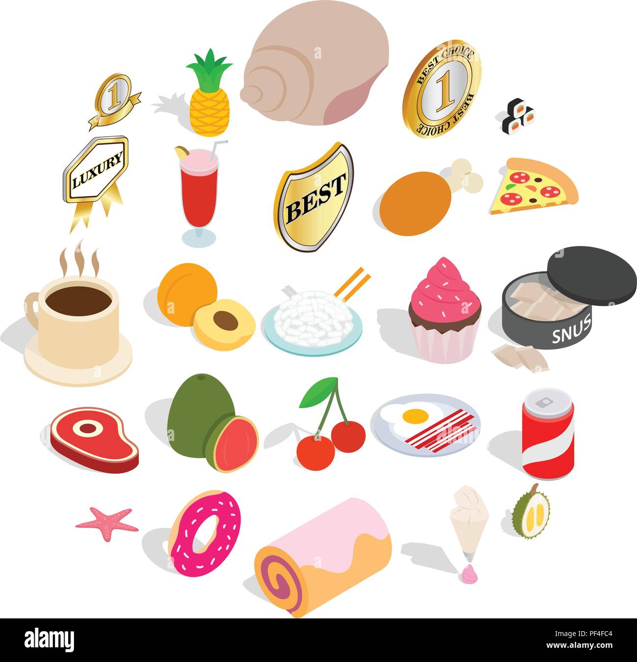 Flunkey icons set, isometric style Stock Vector