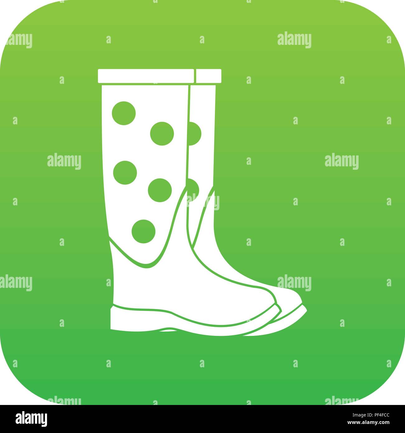 Rubber boots icon digital green Stock Vector
