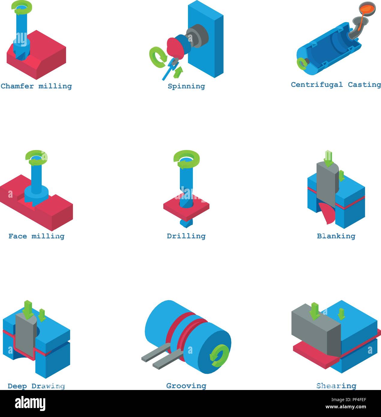 Pipeline icons set, isometric style Stock Vector