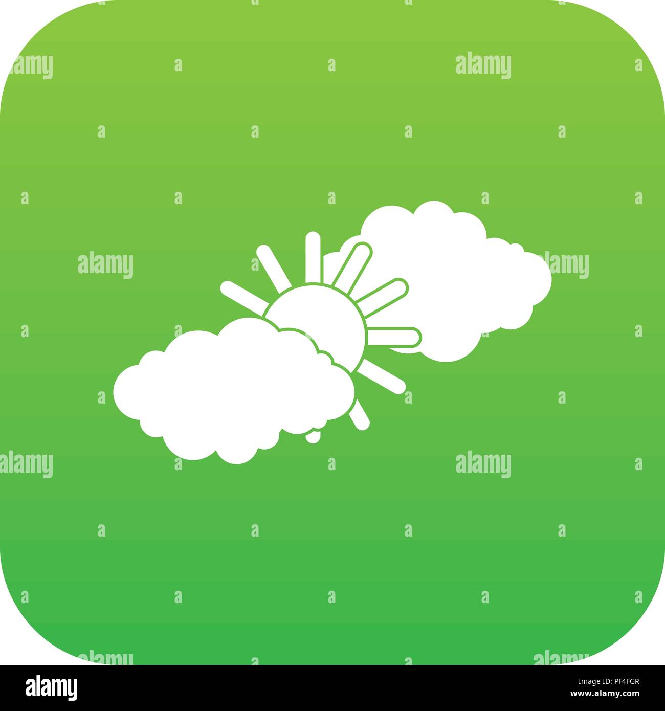 Sun and clouds icon digital green Stock Vector Image & Art - Alamy