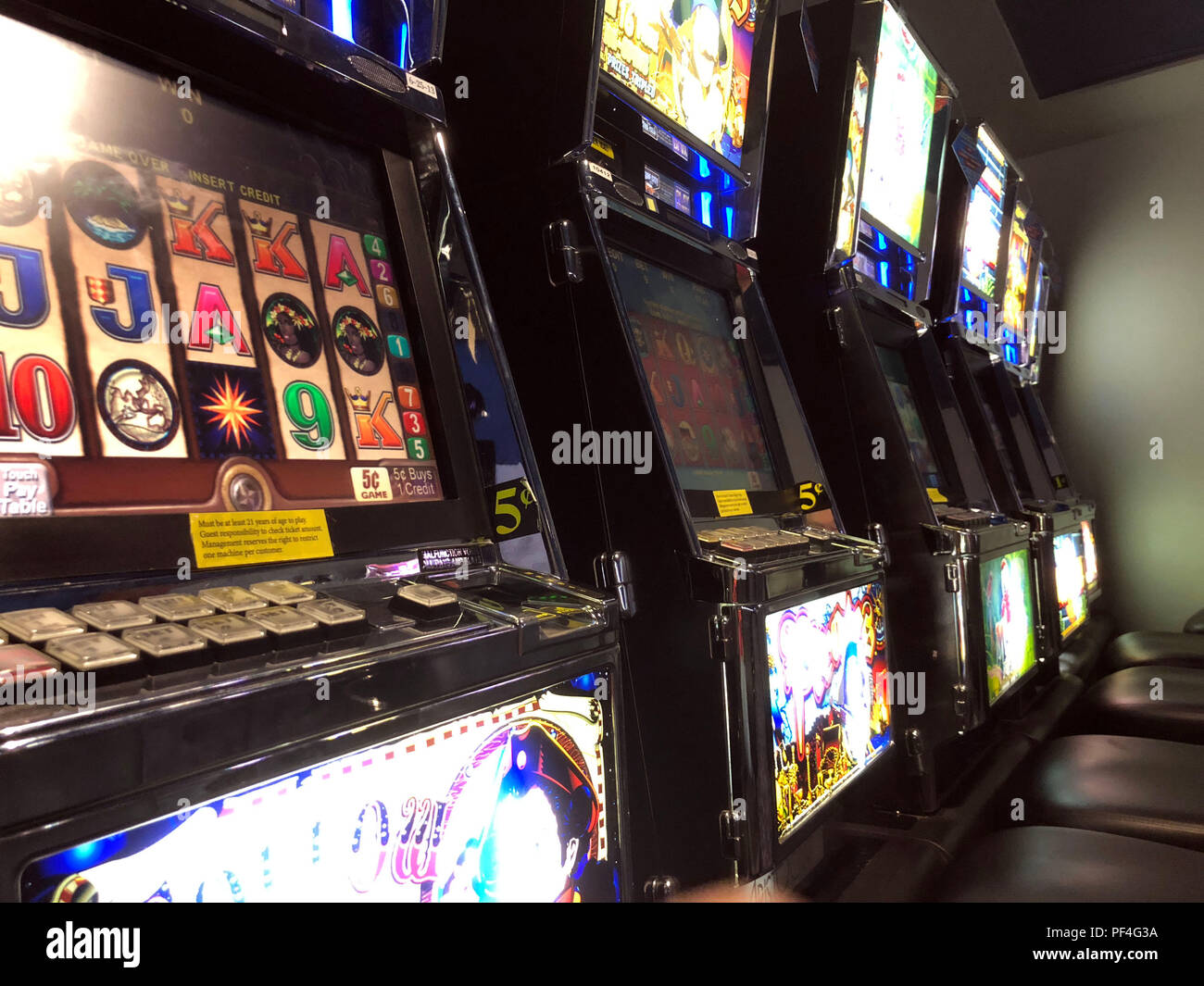 New York, USA. 18th Aug, 2018. Chinook Winds Casino slots Credit: John Marshall Mantel/ZUMA Wire/Alamy Live News Stock Photo