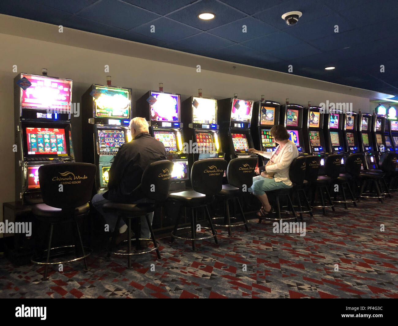 New York, USA. 18th Aug, 2018. Chinook Winds Casino slots Credit: John Marshall Mantel/ZUMA Wire/Alamy Live News Stock Photo