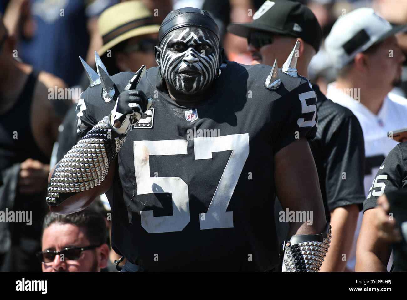 Los Angeles, USA. 18 August 2018. Oakland Raiders during the NFL Oakland  Raiders vs Los Angeles Rams at the Los Angeles Memorial Coliseum in Los  Angeles, Ca on August 18, 2018. Jevone