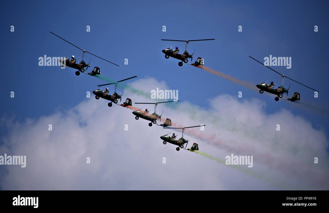 Shenyang, China. 19th Aug, 2018. Photo taken on Aug. 19, 2018 shows autogyro performance during the 7th Faku Flight Conference in Shenyang, China, capital of northeast China's Liaoning Province. Credit: Yao Jianfeng/Xinhua/Alamy Live News Stock Photo
