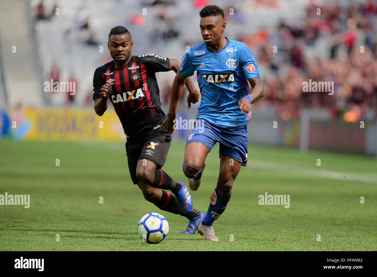 Curitiba Brazil 19th Aug 2018 Nikao And Vitinho During Atletico Pr X Flamengo Rj Match Valid For The 19th Round Of The Brazilian Championship 2018 Arena Da Baixada Curitiba Pr Credit Reinaldo