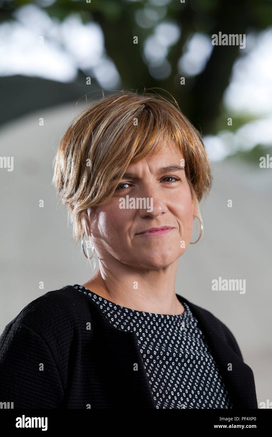 Edinburgh, UK. 19th August, 2018. Karmele Jaio is a Spanish author of three books of short stories and two novels.Pictured at the Edinburgh International Book Festival. Edinburgh, Scotland.   Picture by Gary Doak / Alamy Live News Stock Photo