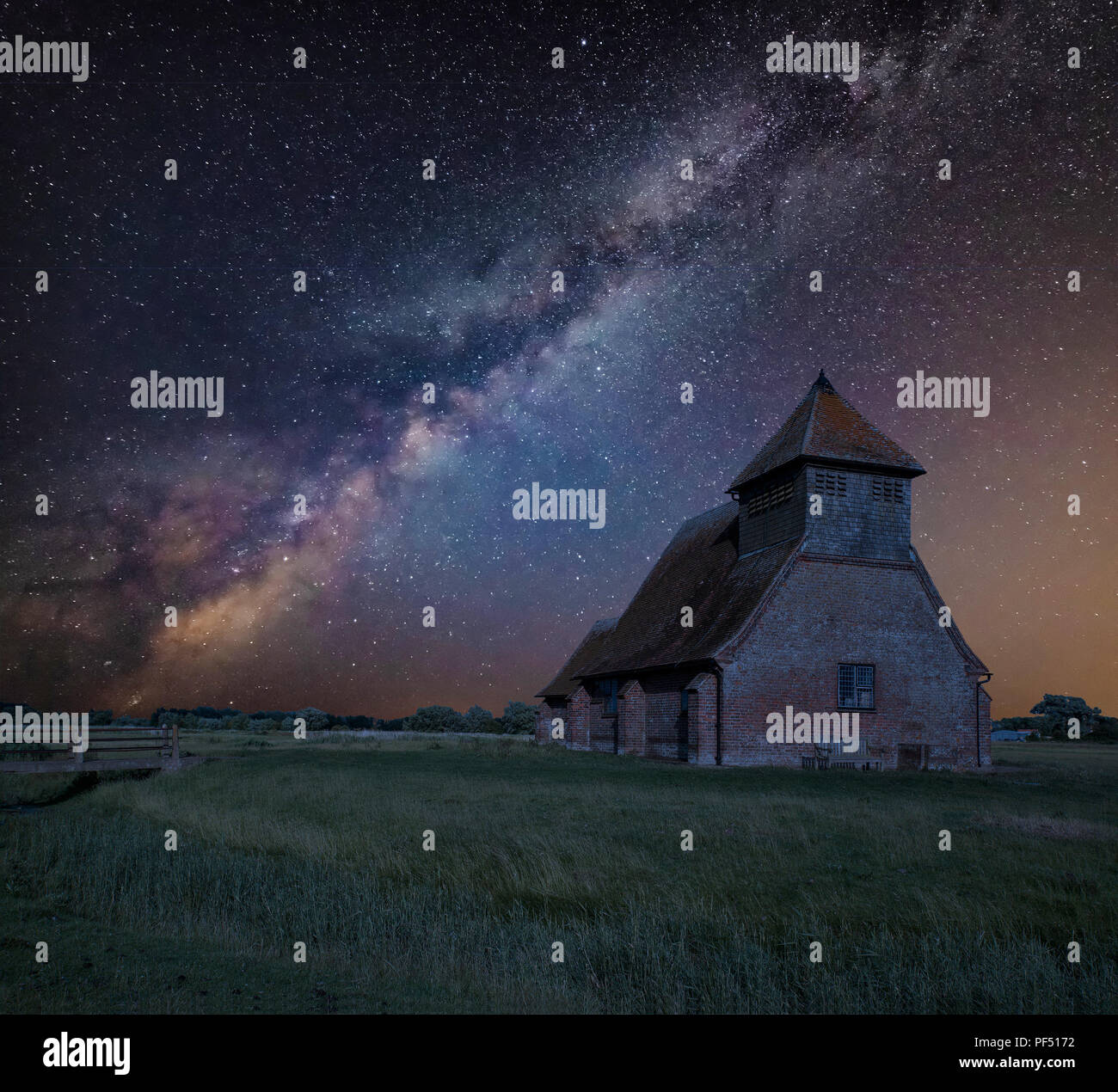 Stunning vibrant Milky Way composite image over landscape of Ancient ...