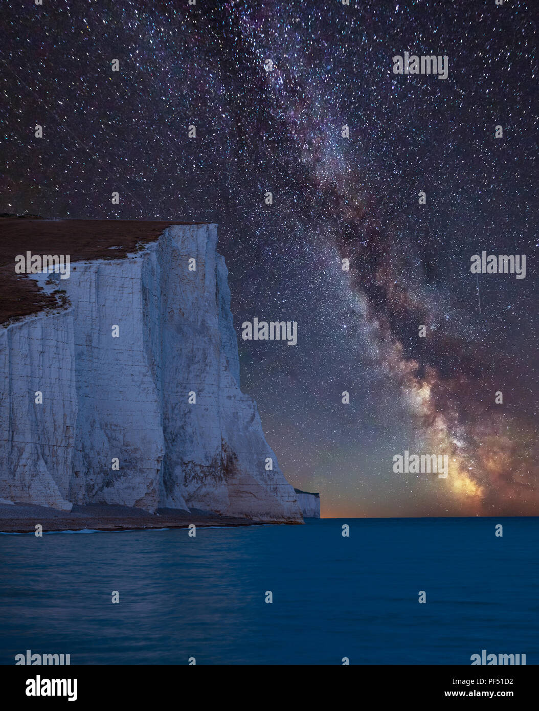 Stunning vibrant Milky Way composite image over landscape of Seven ...