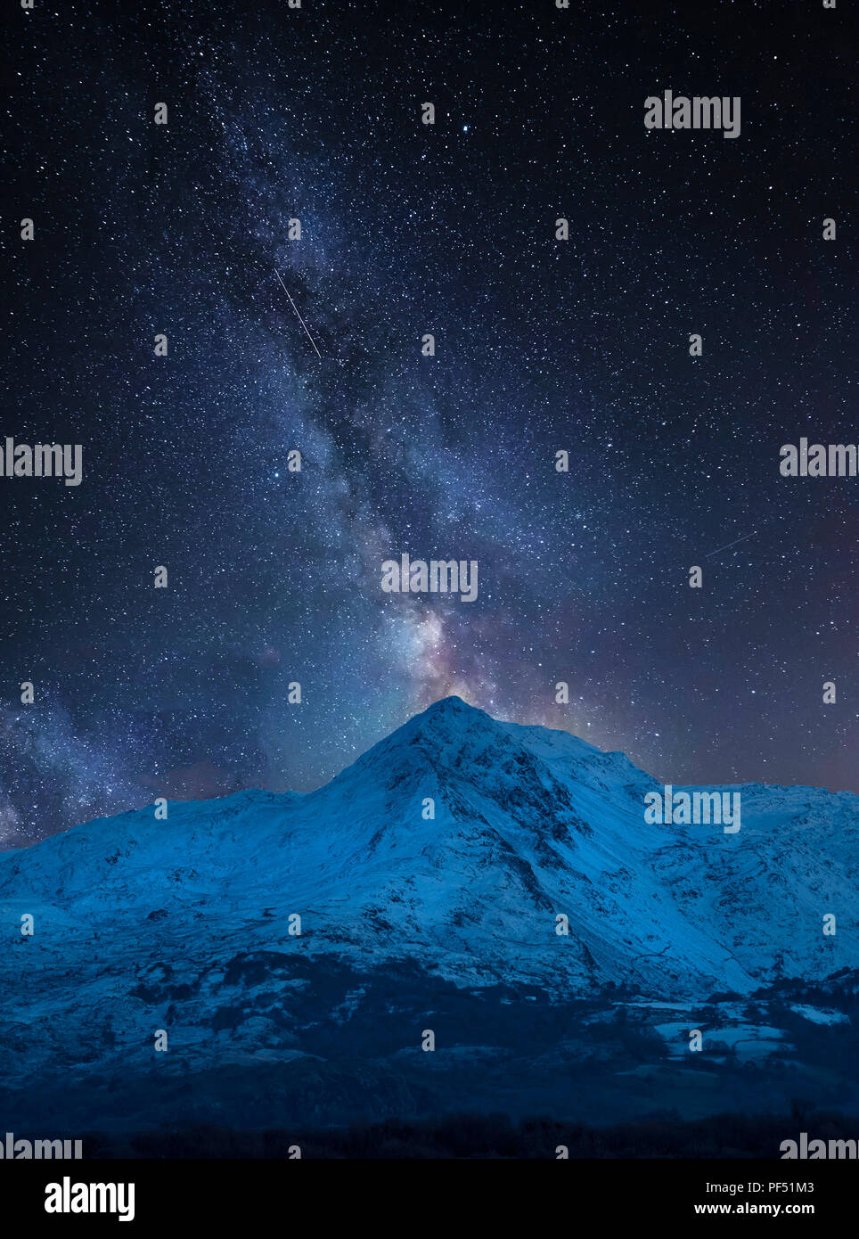 Stunning vibrant Milky Way composite image over landscape of Mount ...