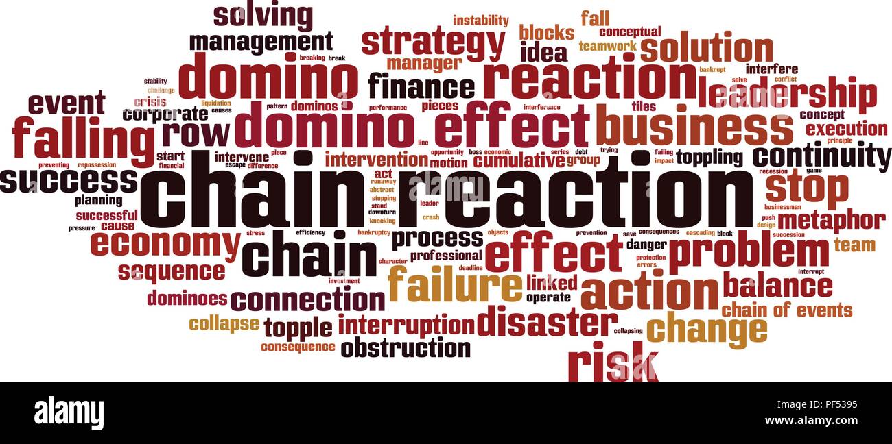 Chain reaction word cloud concept. Vector illustration Stock Vector