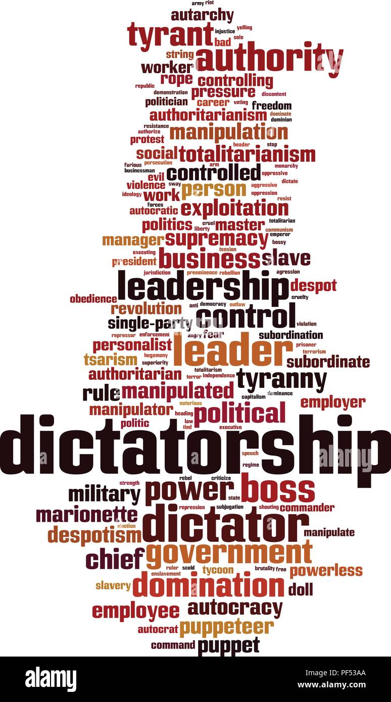 Dictatorship word cloud concept. Vector illustration Stock Vector