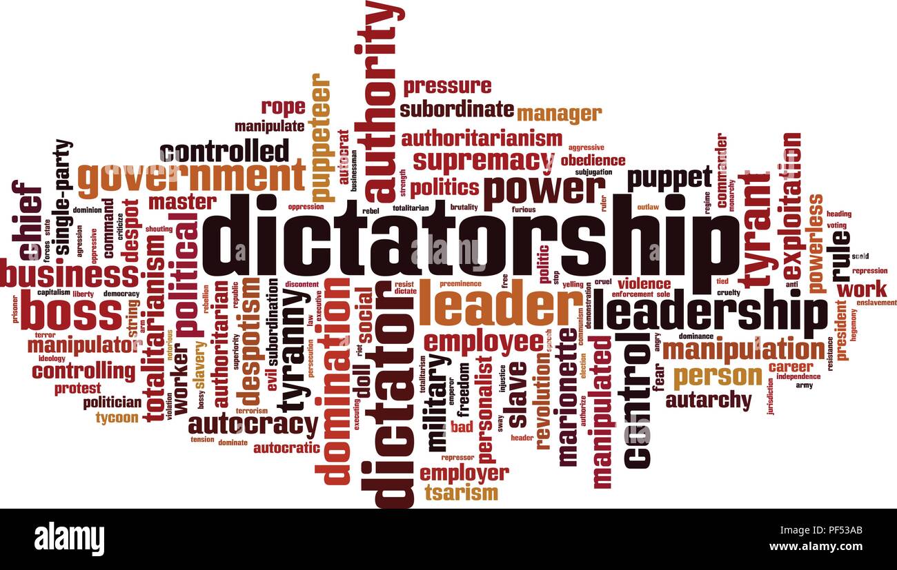 Dictatorship word cloud concept. Vector illustration Stock Vector