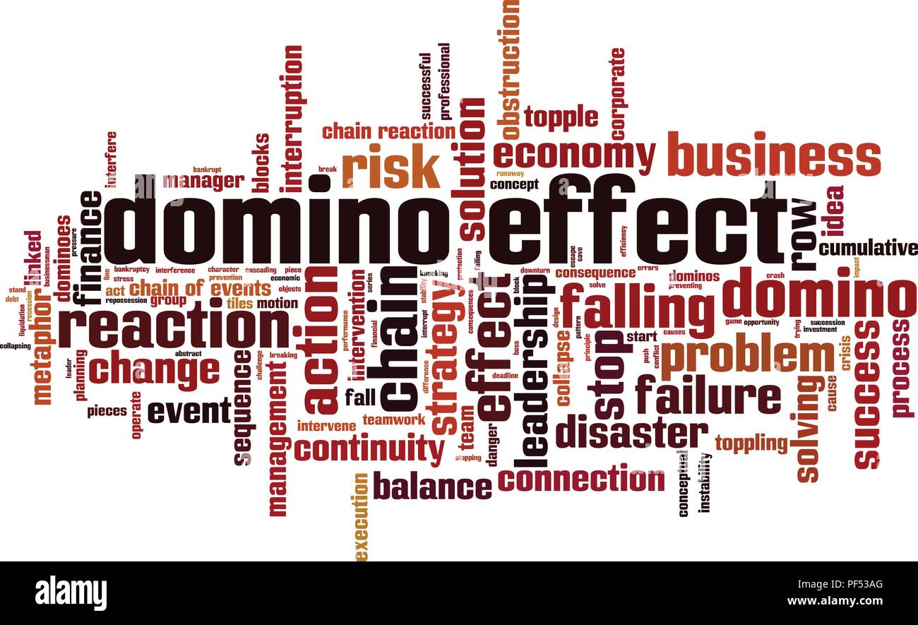 Domino effect word cloud concept. Vector illustration Stock Vector