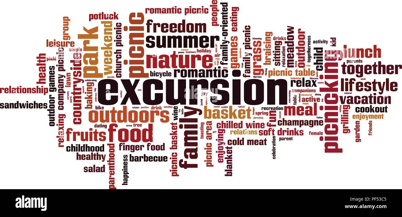 Excursion Word Cloud Concept Vector Illustration Stock Vector Image 