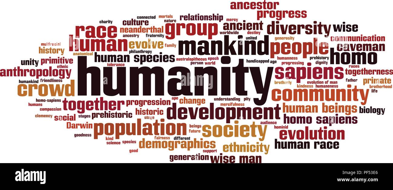 Humanity word cloud concept. Vector illustration Stock Vector
