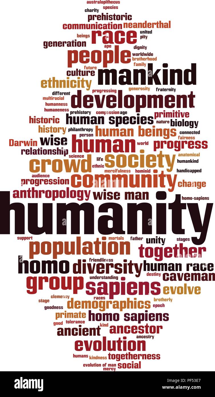 Humanity word cloud concept. Vector illustration Stock Vector