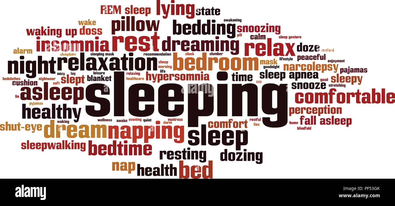 Sleeping word cloud concept. Vector illustration Stock Vector Image