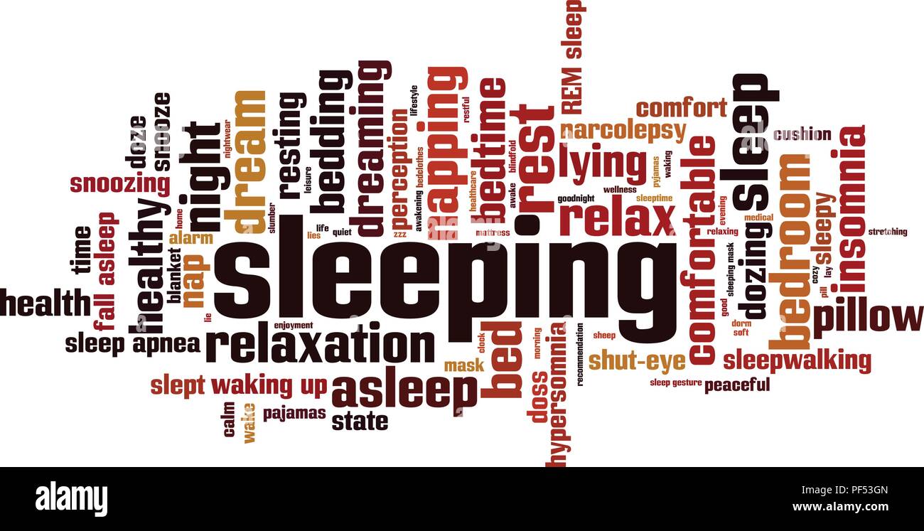 Sleeping word cloud concept. Vector illustration Stock Vector