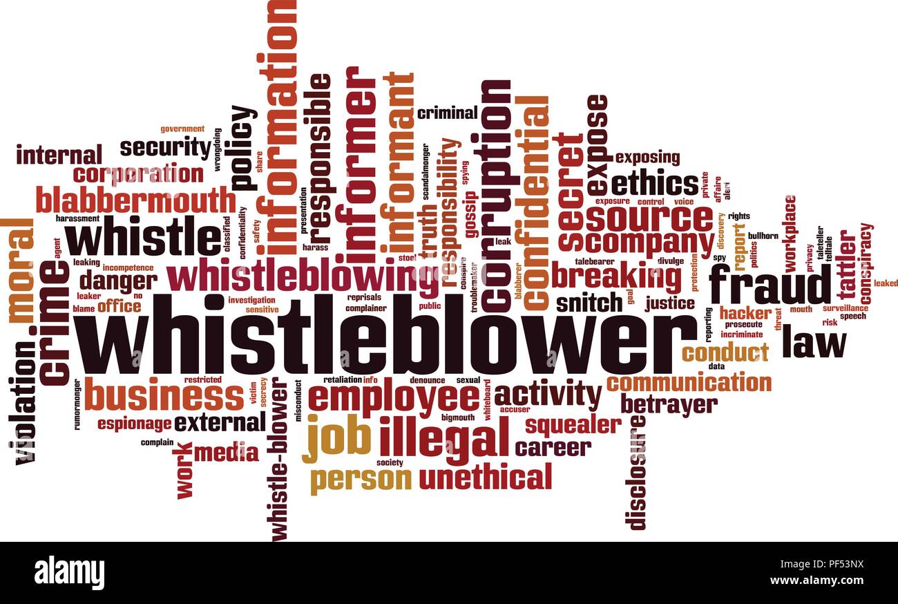 Whistleblower word cloud concept. Vector illustration Stock Vector ...
