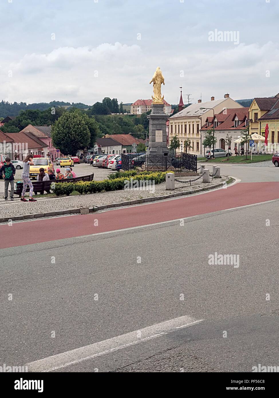 square and city Kunstat, Czech republic, Europe Stock Photo