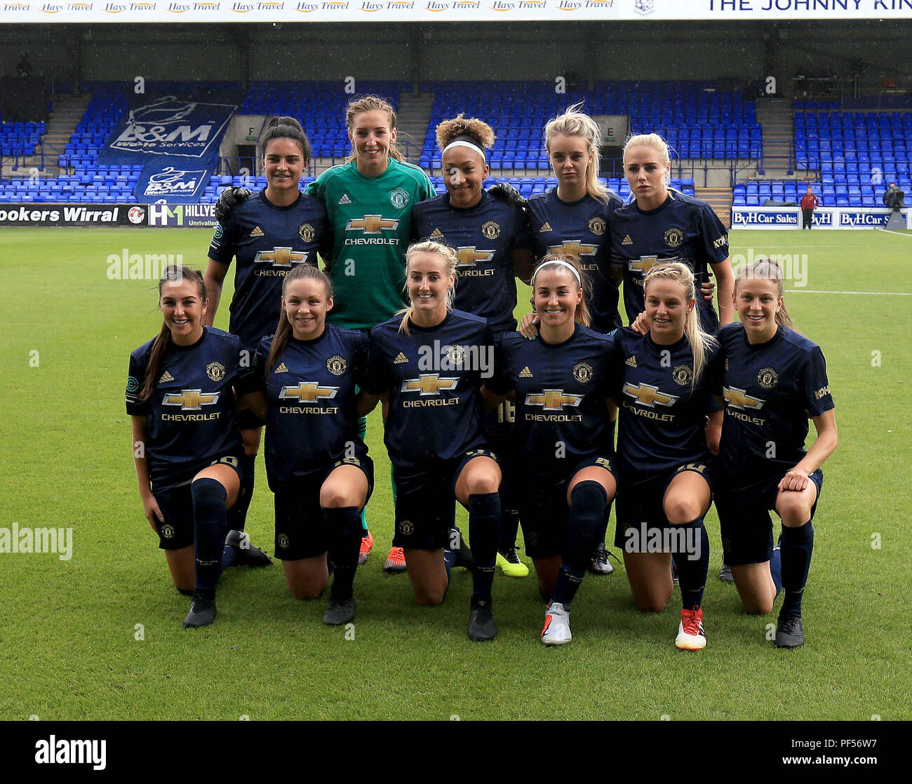 The manchester united womens team pose for hires stock photography and