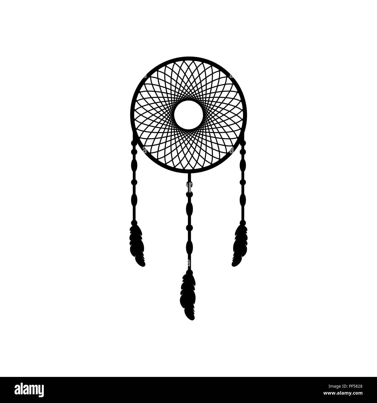 Lace Dream Catcher Icon Simple Vector. Tribal Aztec Stock Vector