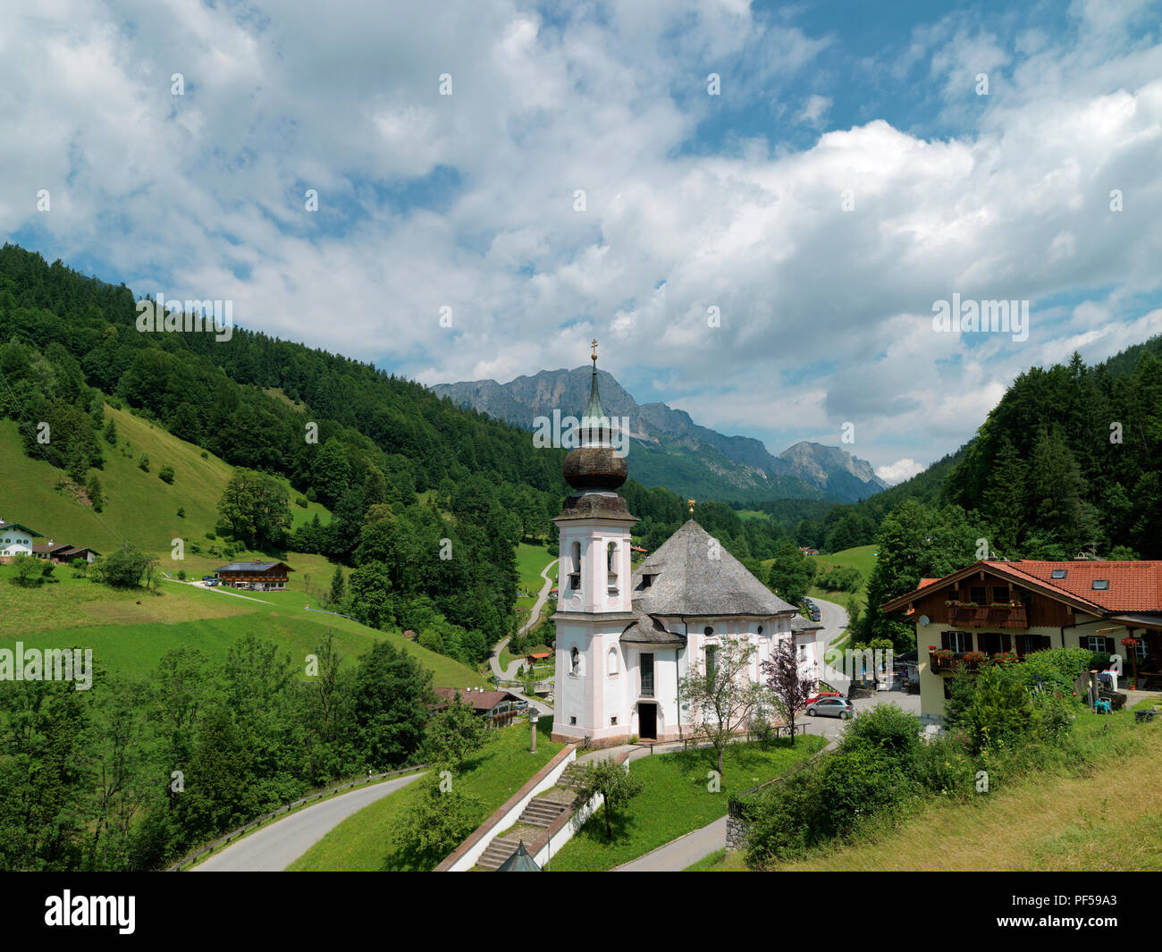 Wallfahrtskirche Maria Gern, Berchtesgaden, Berchtesgadener Land, Oberbayern, Bayern, Deutschland | pilgrimage church Maria Gern, Bavaria, Gemany Stock Photo