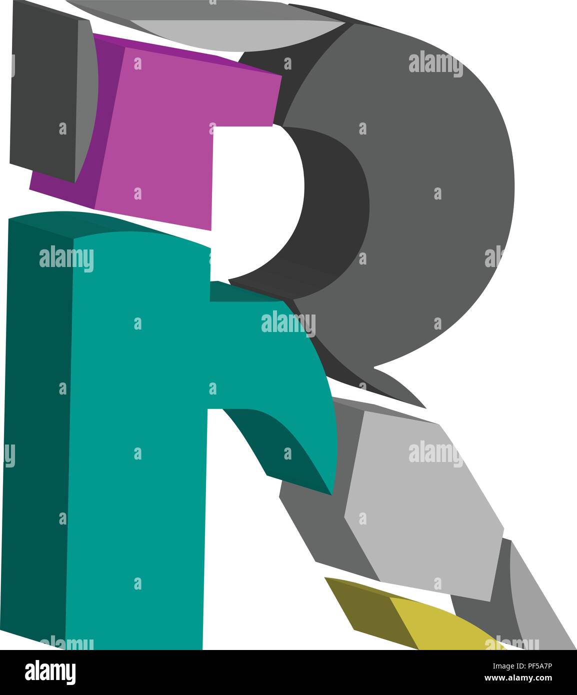 Colorful three-dimensional font letter R Stock Vector Image & Art - Alamy