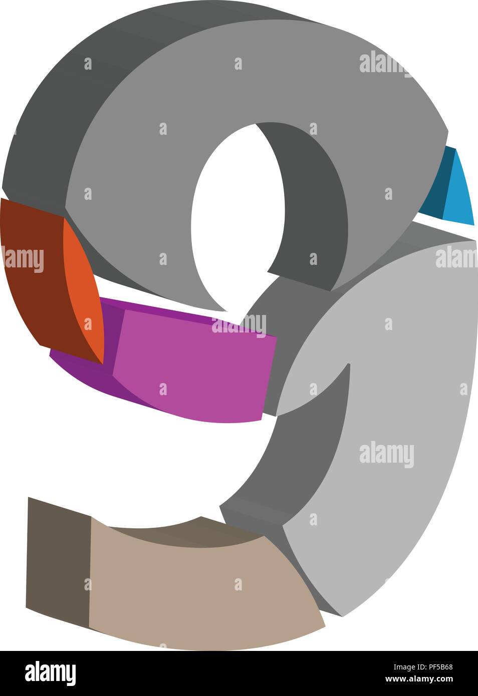 Colorful three-dimensional font number 9 Stock Vector Image & Art - Alamy