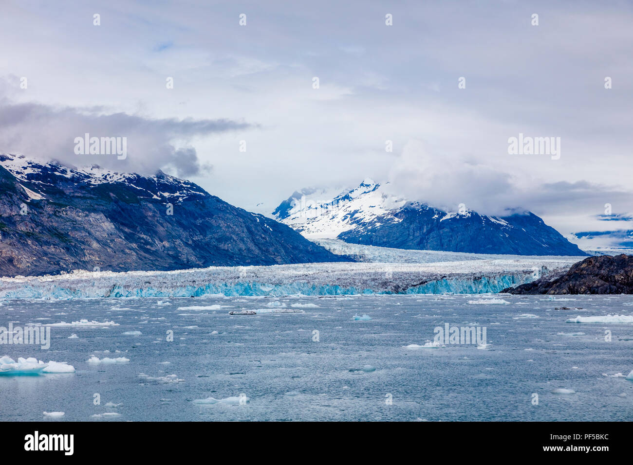 Columbia Glacier in Prince William Sound on western Alaska's Chugach Mountains near Valdez Alaska Stock Photo