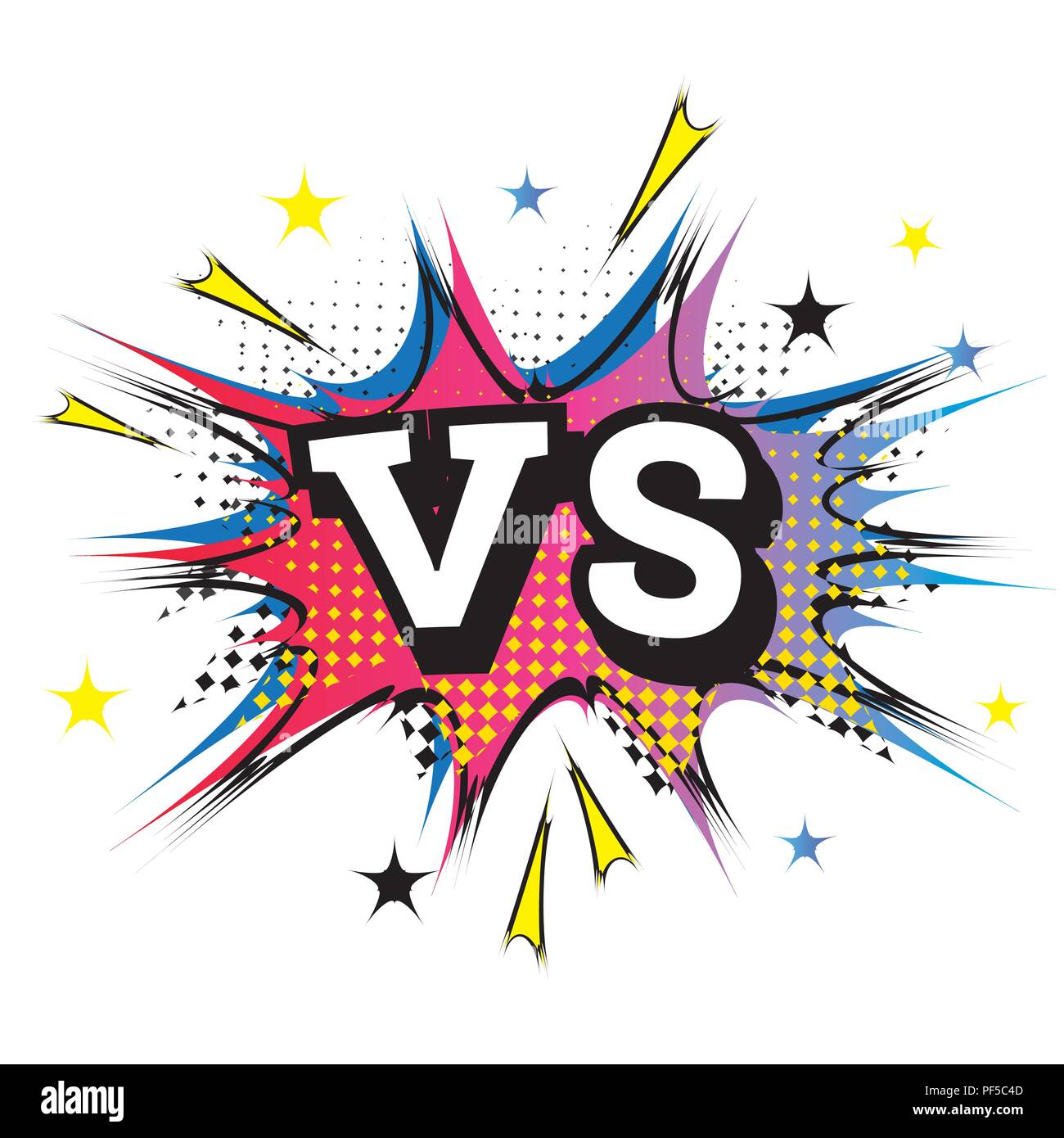 Versus Letters or VS Logo. Comic Text in Pop Art Style. Vector Illustration Stock Vector