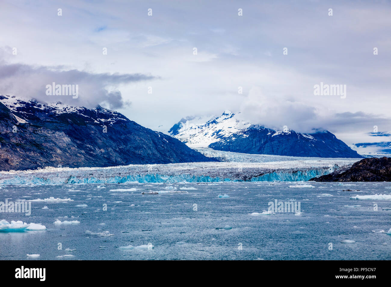 Icebergs from Columbia Glacier in Prince William Sound on western Alaska's Chugach Mountains near Valdez Alaska Stock Photo