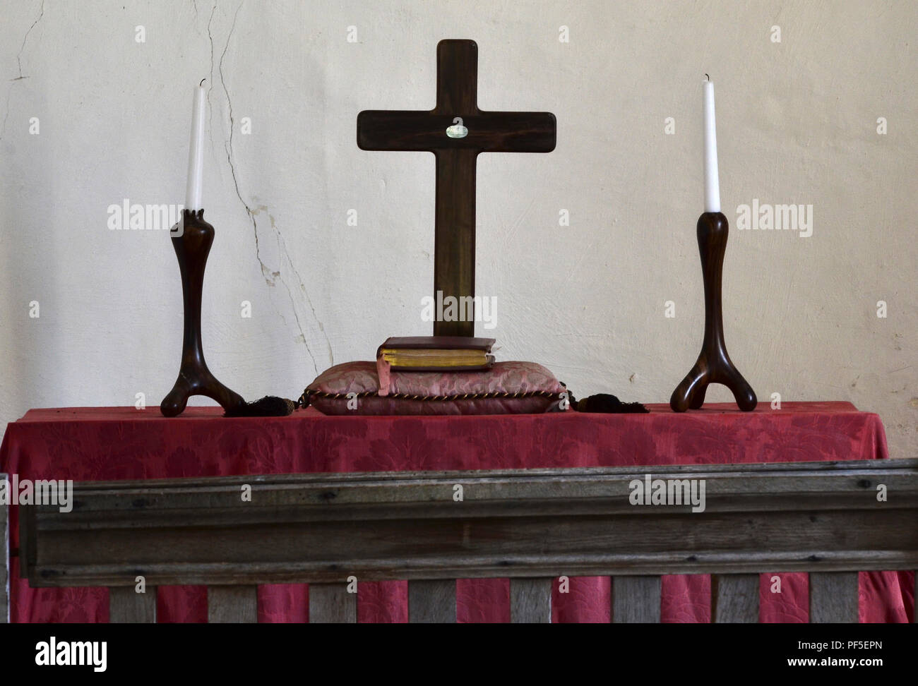 alter in Tarrant Rushton church, Dorset Stock Photo - Alamy