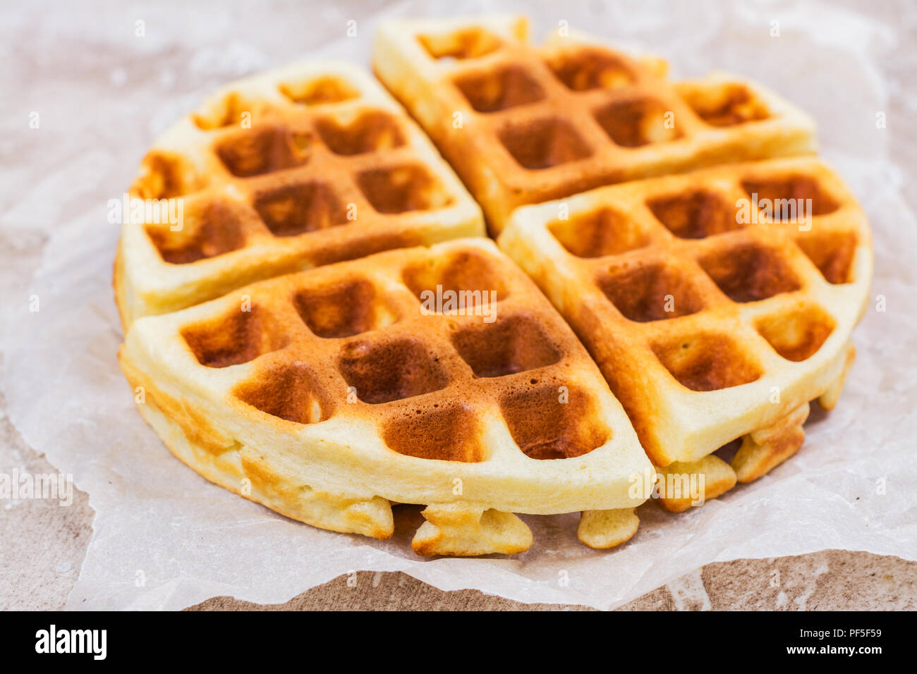 Homemade vanilla belgian waffles Stock Photo Alamy