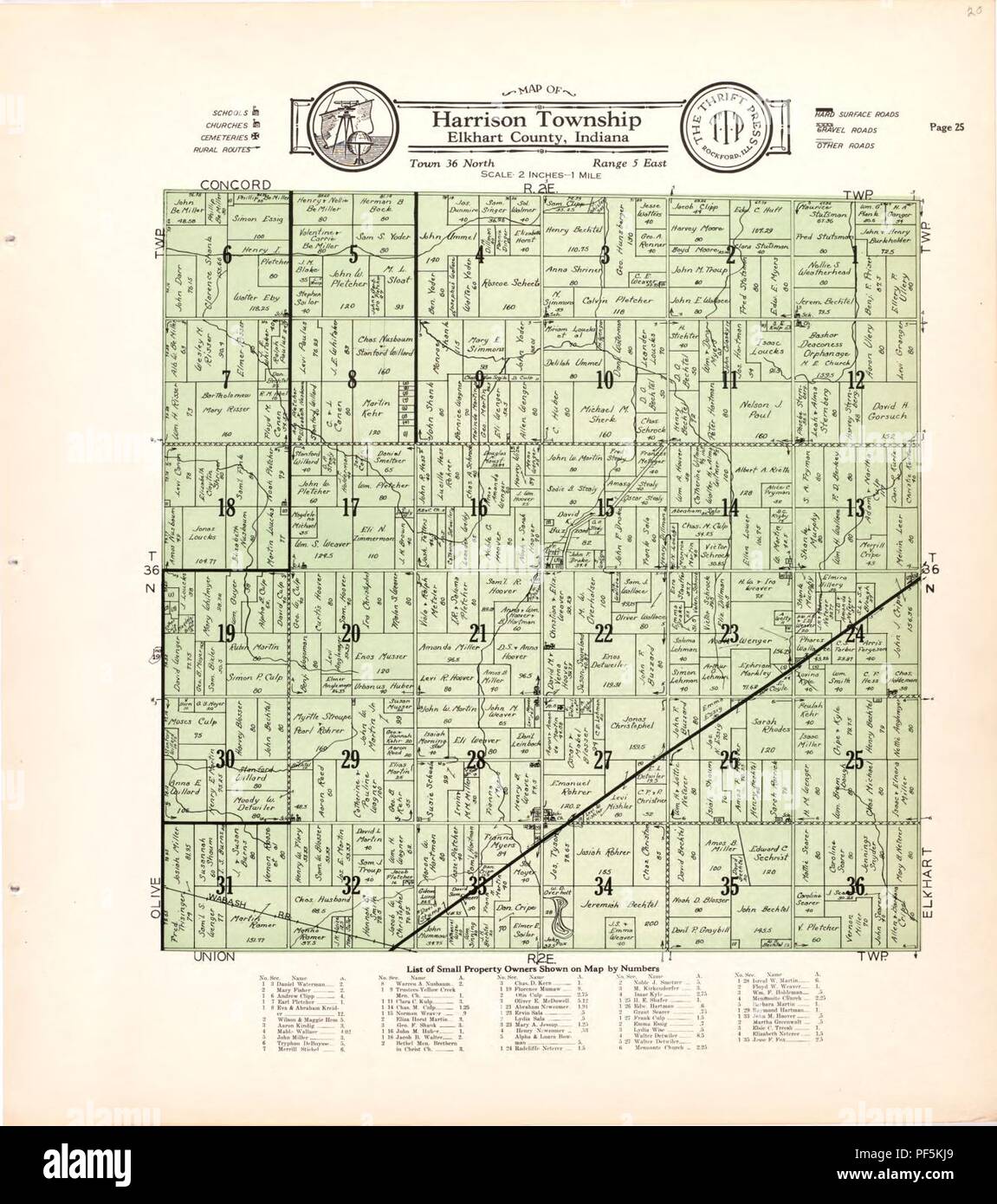 Elkhart County Plat Map Atlas And Plat Book Of Elkhart County, Indiana - Compiled From Surveys And  The Public Records Of Elkhart County, Indiana Stock Photo - Alamy