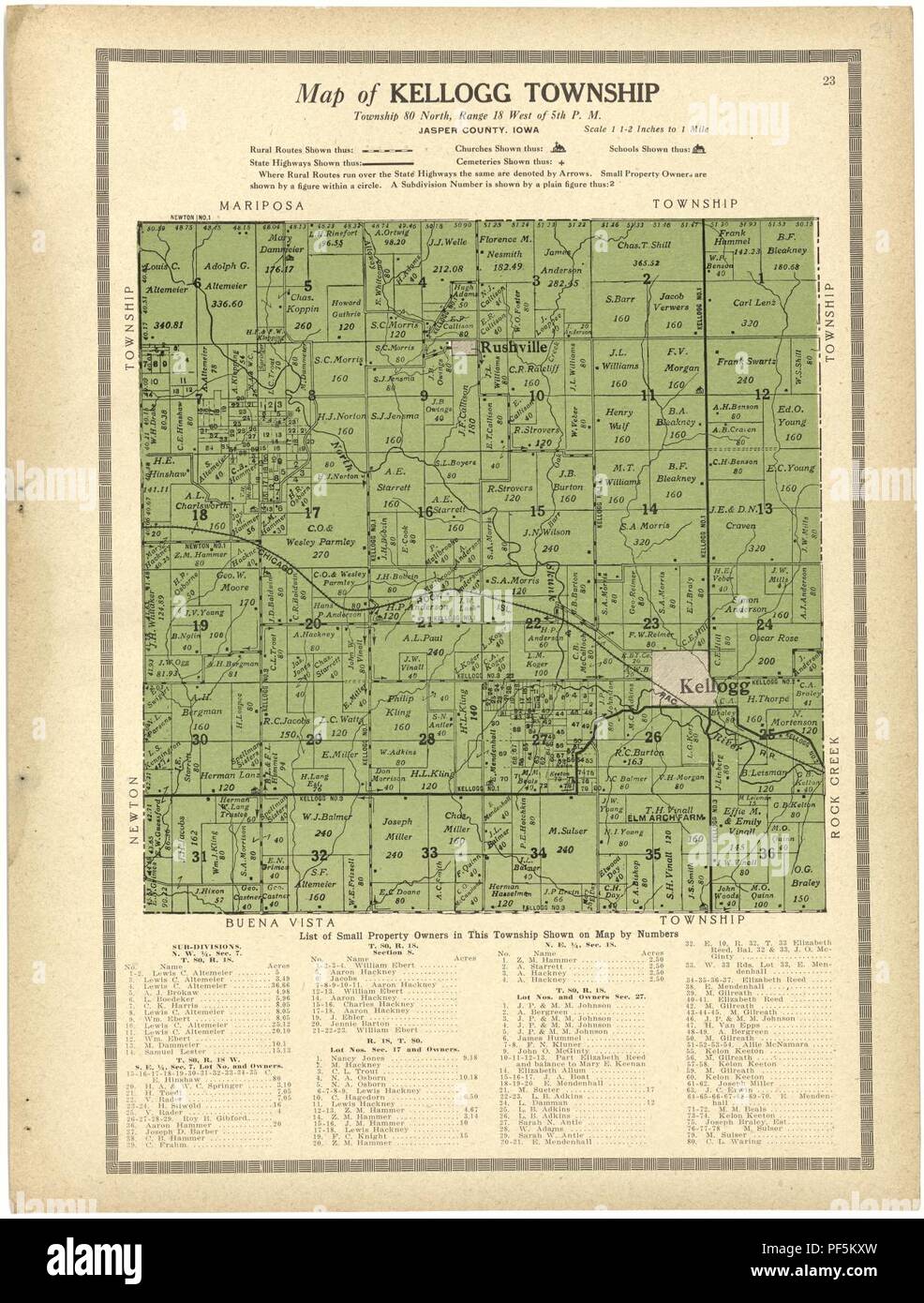 Jasper County Plat Map Atlas And Plat Book Of Jasper County, Iowa - Containing Outline Map Of The  County, Plats Of All The Townships With Owners' Names, Plats Of All Towns  In The County, Also State