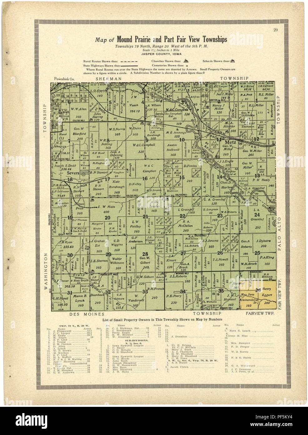 Jasper County Plat Map Atlas And Plat Book Of Jasper County, Iowa - Containing Outline Map Of The  County, Plats Of All The Townships With Owners' Names, Plats Of All Towns  In The County, Also State