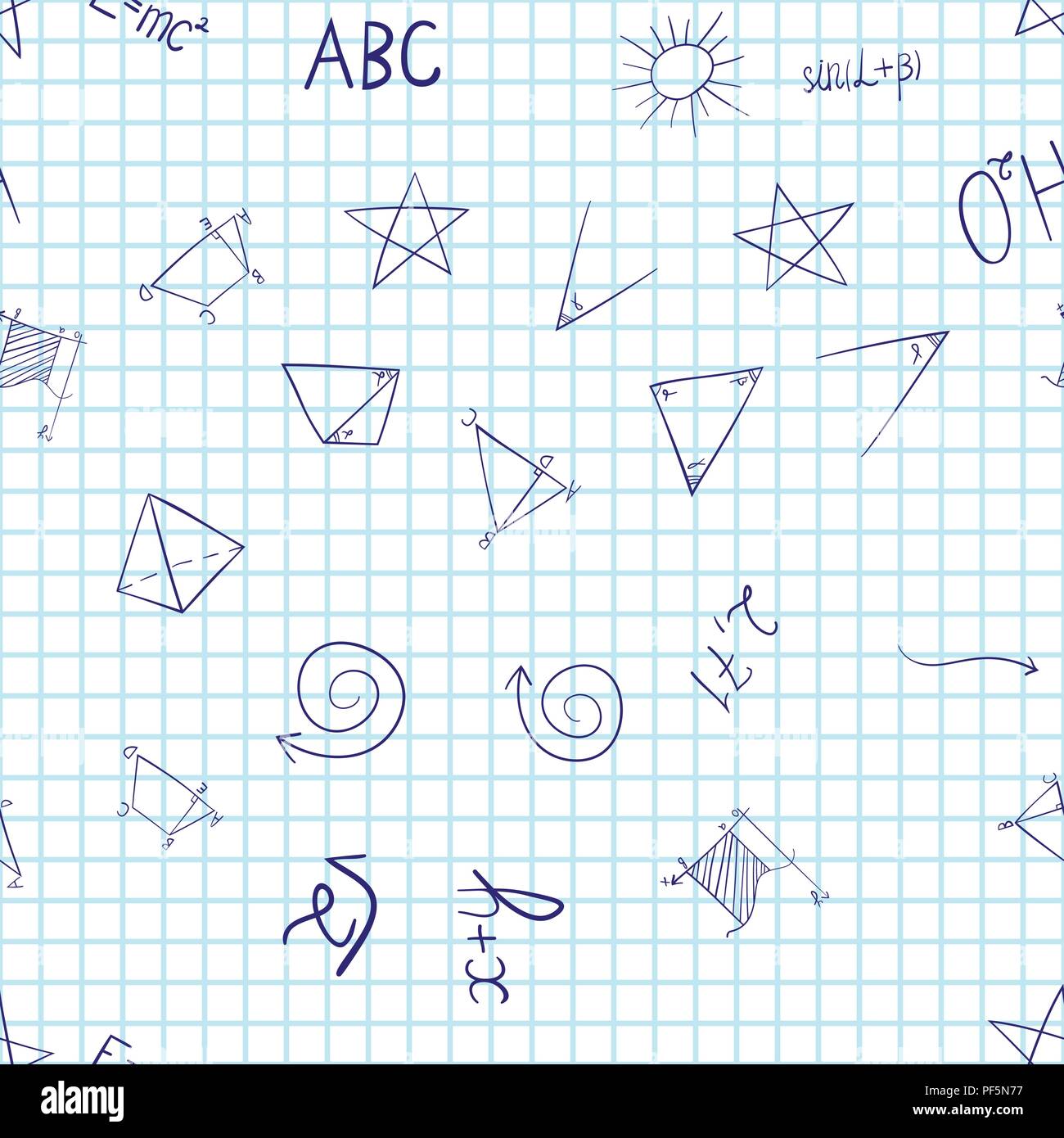 abstract vector school doodles seamless pattern Stock Vector Image ...
