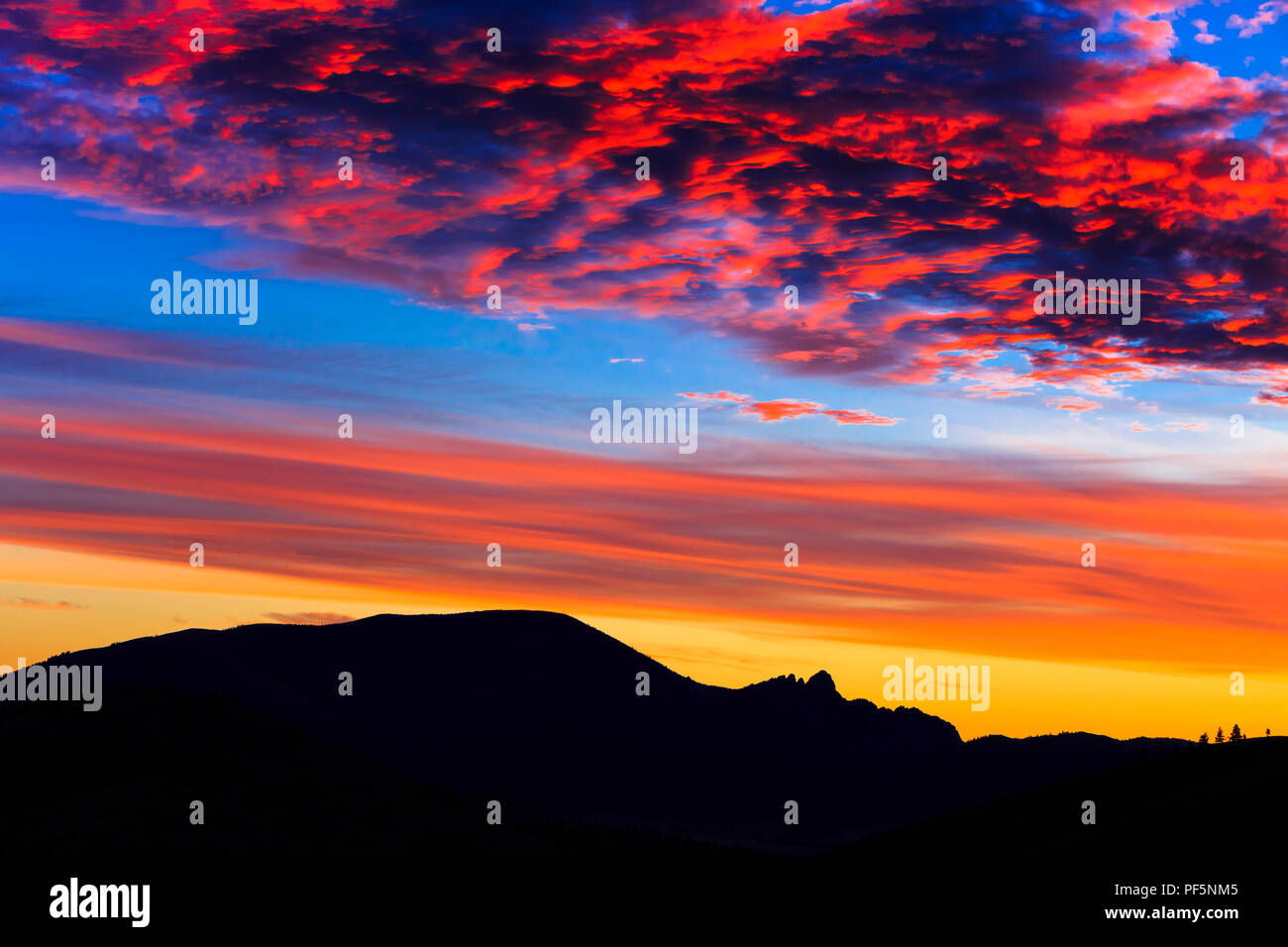 sunrise over sleeping giant mountain near helena, montana Stock Photo