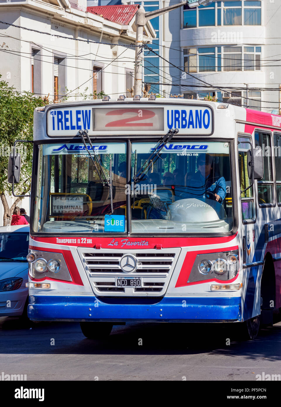 City Bus, Trelew, The Welsh Settlement, Chubut Province, Patagonia, Argentina Stock Photo
