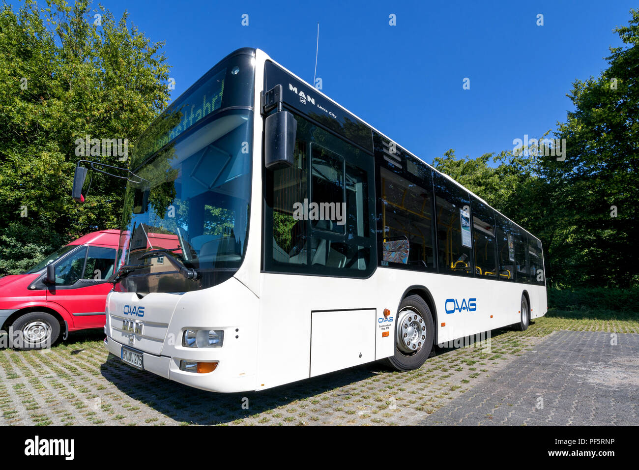 MAN Lion’s City of OVAG. The OVAG is a transport company, founded in 1949, to summarize all local transport companies in the Oberberg district. Stock Photo