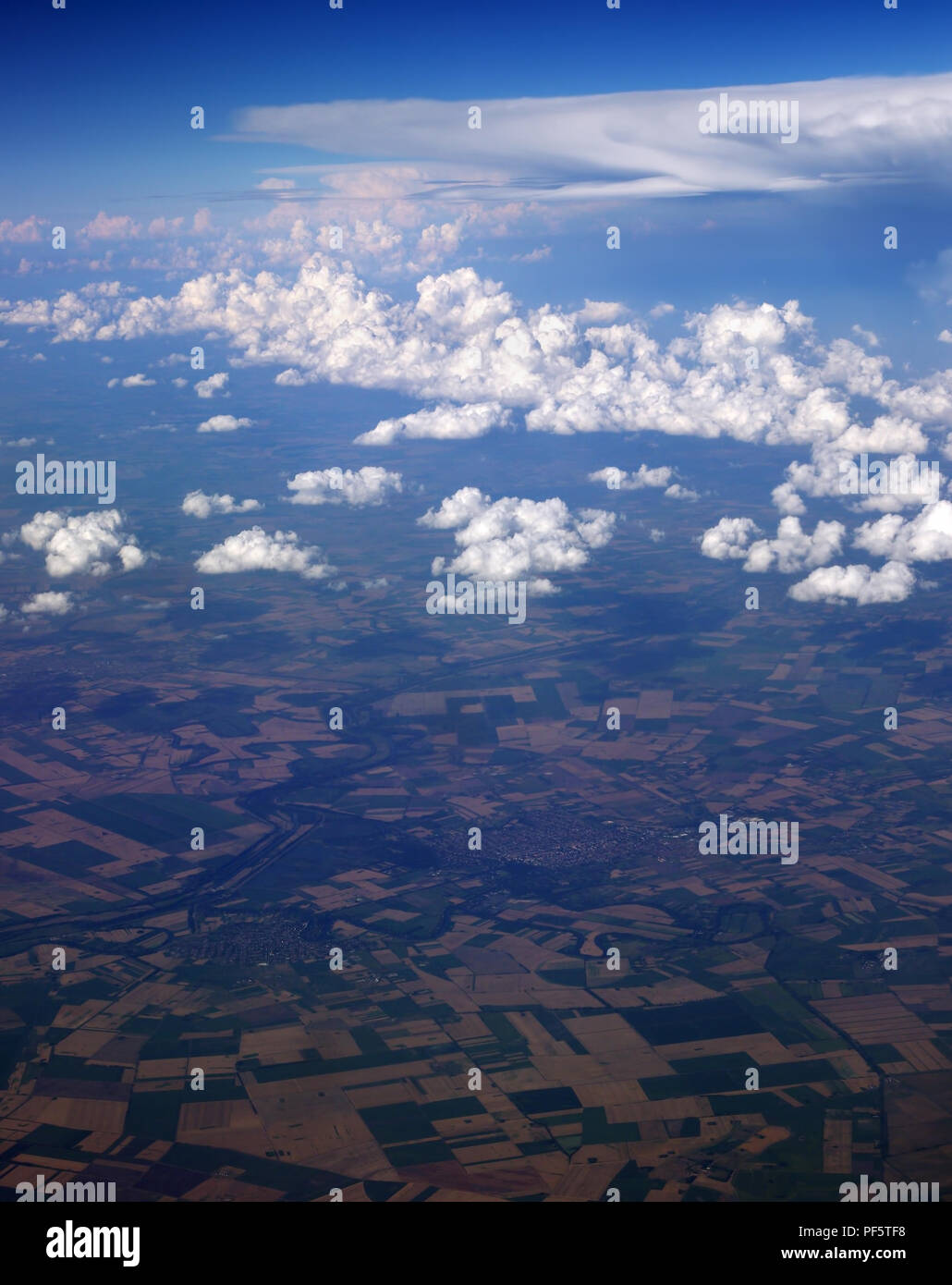 cumulonimbus clouds aerial view from airplane Stock Photo - Alamy