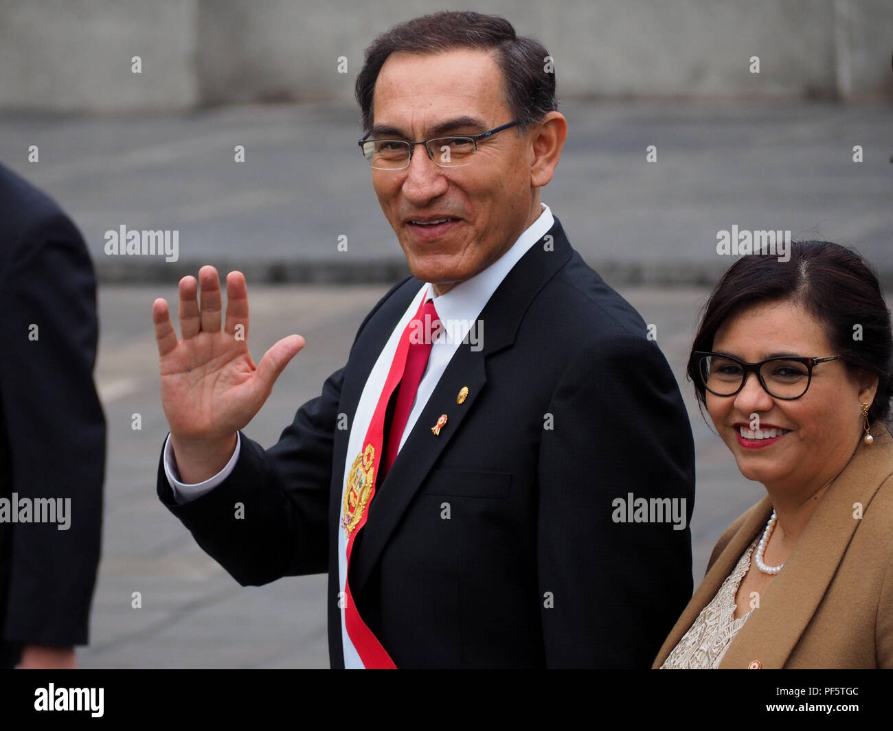Martín Vizcarra, President of Peru, and his wife Maribel Diaz participating  in the patriotic celebrations on independence day. Peru is celebrating this  July 28th its 197th independence anniversary Stock Photo - Alamy